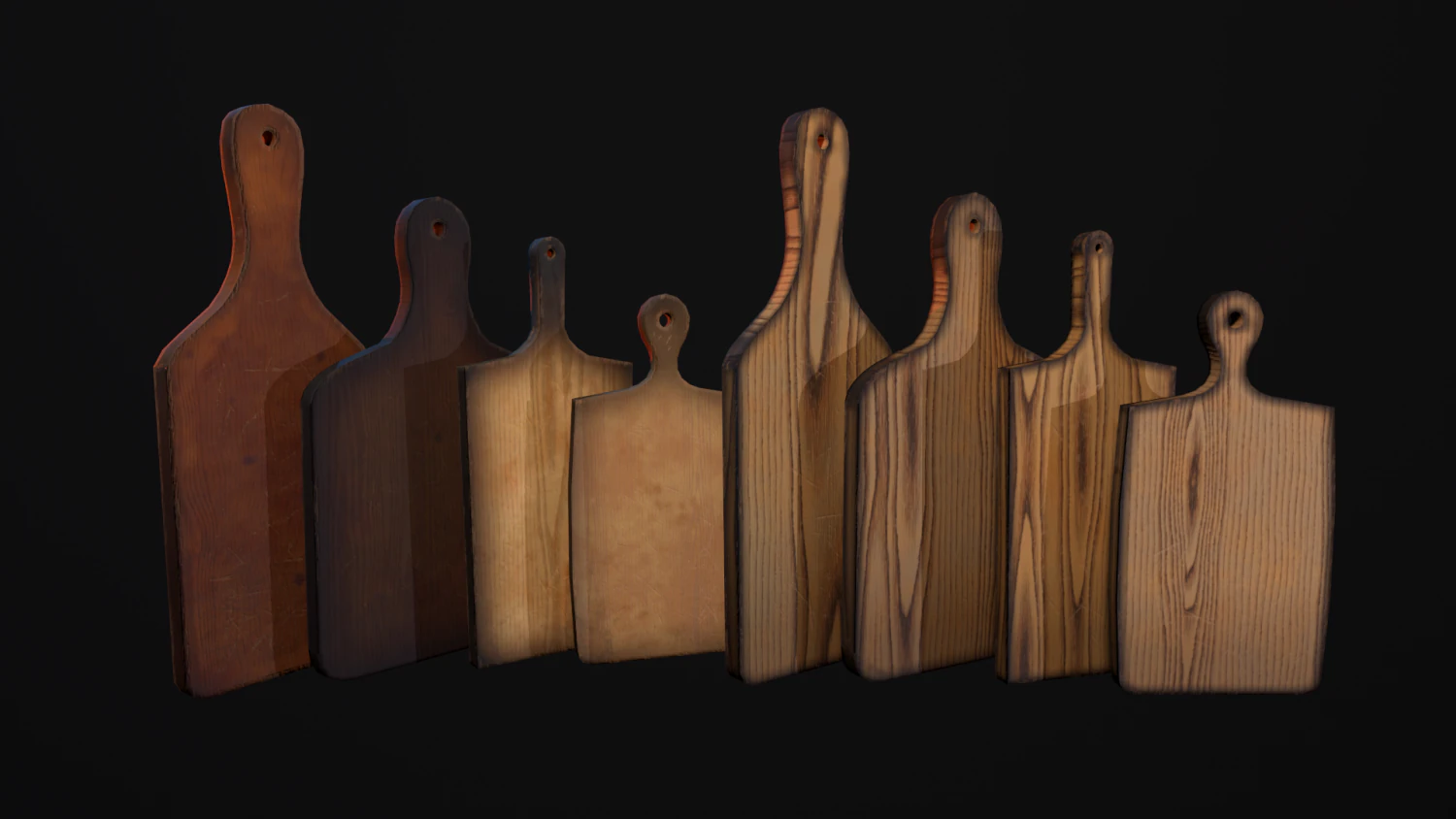cutting board old and new 3D Model .c4d .max .obj .3ds .fbx .stl .blend 