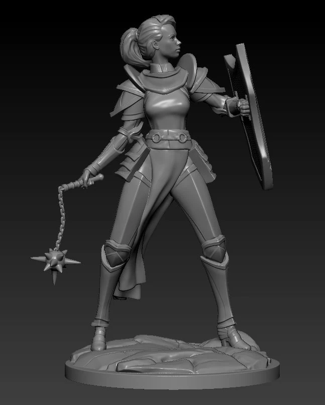 female knight 3D Model .c4d .max .obj .3ds .fbx .stl .blend 