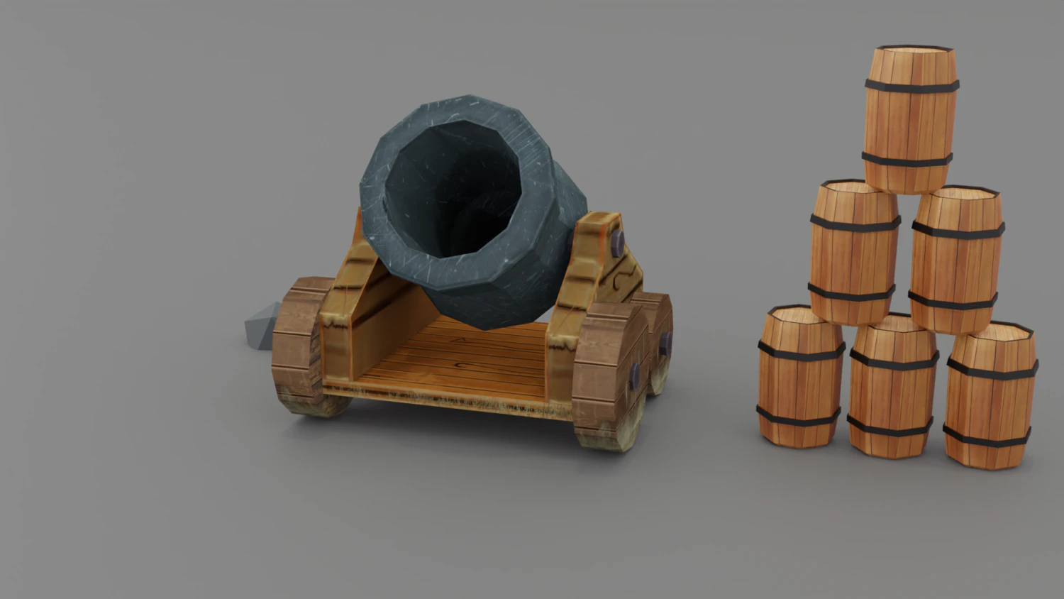 cannon low-poly 3D Model .c4d .max .obj .3ds .fbx .stl .blend 