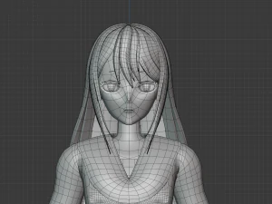 Charakter w stylu anime Model 3D