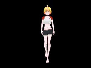 Anime Girl 3D Model