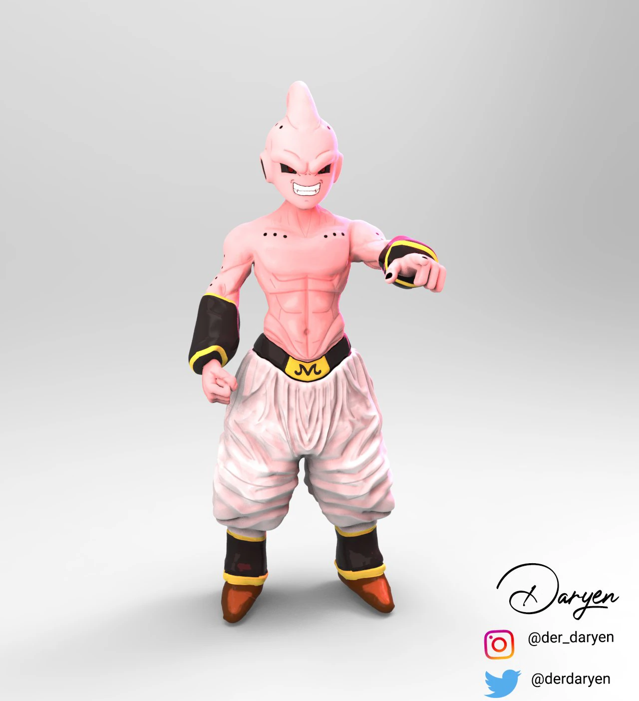 Majin Buu 3D Model .c4d .max .obj .3ds .fbx .stl .blend 