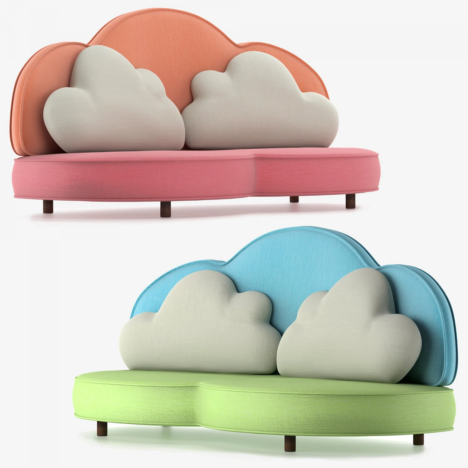 kid sofa 3D Model .c4d .max .obj .3ds .fbx .stl .blend 