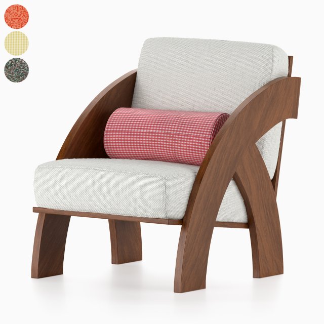 chair with cushion 3Dモデル .c4d .max .obj .3ds .fbx .stl .blend 