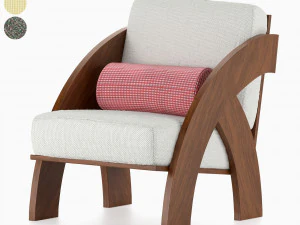 cadeira com almofada Modelo 3D