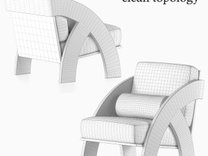 chair with cushion 3Dモデル