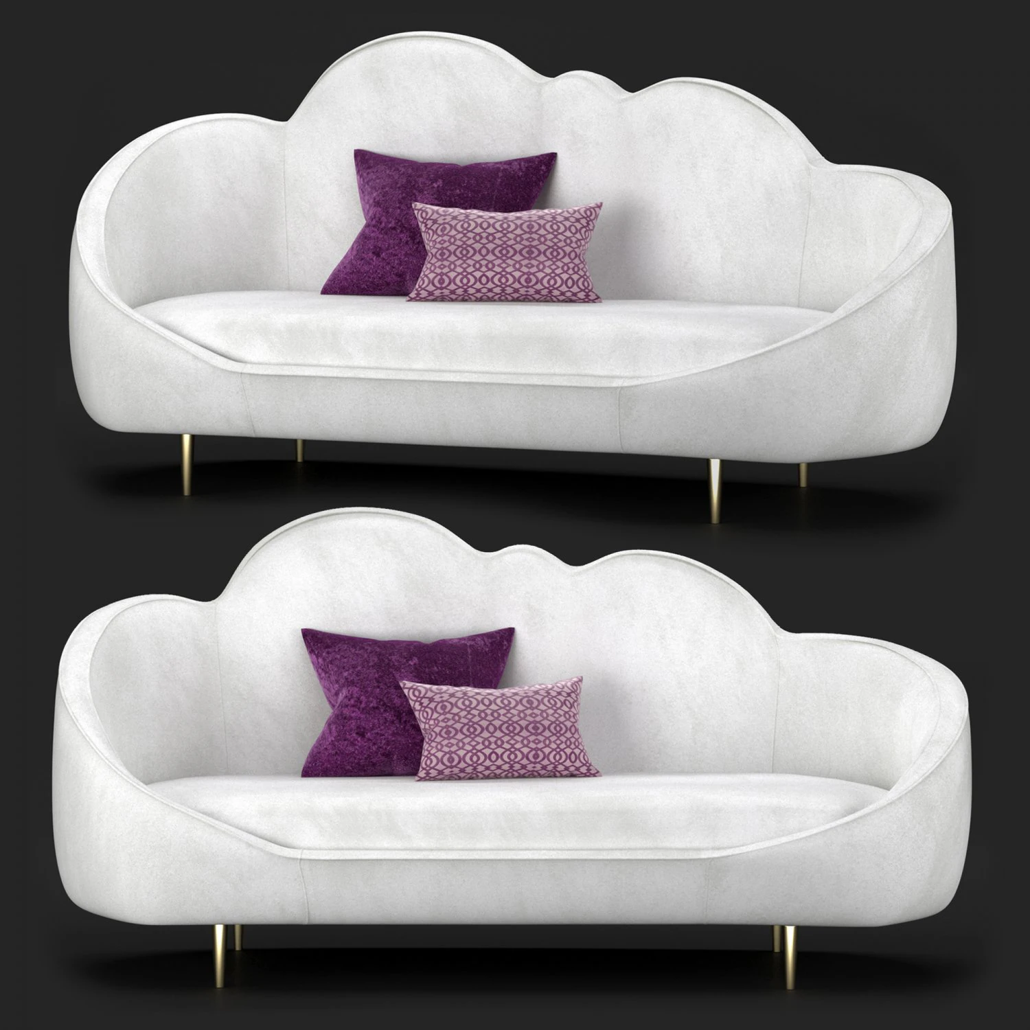 shell sofa 3D Model .c4d .max .obj .3ds .fbx .stl .blend 