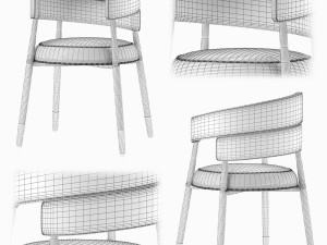 velvet chair 3D 模型