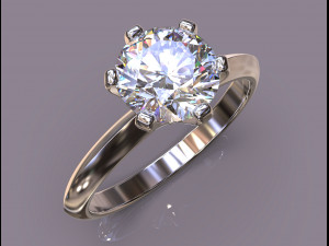 ring tiffany 075 ct 3D Модель