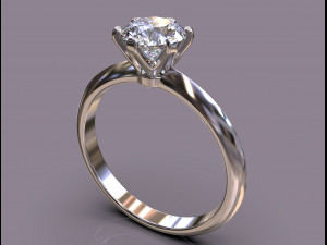 ring tiffany 075 ct Modelo 3D