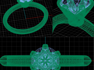 ring tiffany 075 ct Modelo 3D