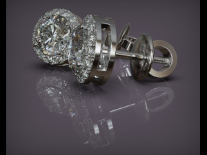 earring jewel with diamonds 5 mm 3Dモデル