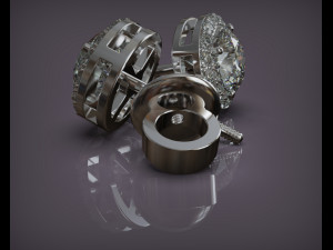 earring jewel with diamonds 5 mm 3Dモデル