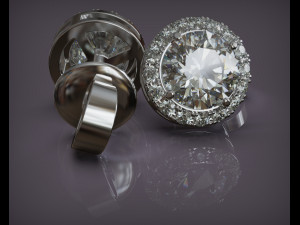 earring jewel with diamonds 5 mm 3Dモデル