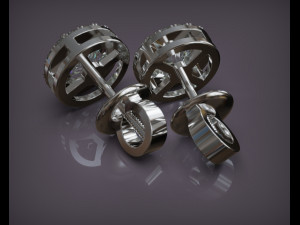 earring jewel with diamonds 5 mm 3Dモデル