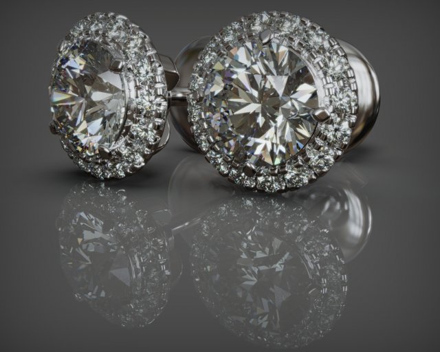 transformer earring jewel with diamonds 5 mm Modelo 3D .c4d .max .obj .3ds .fbx .stl .blend 
