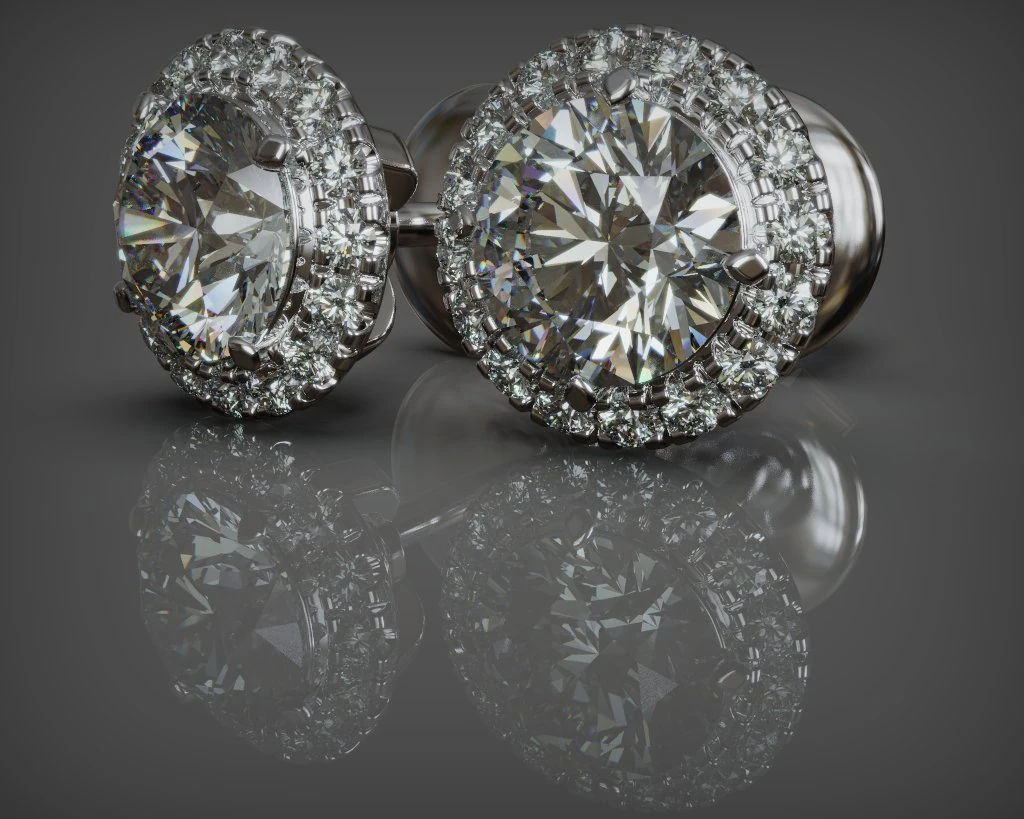 transformer earring jewel with diamonds 5 mm 3D Model .c4d .max .obj .3ds .fbx .stl .blend 