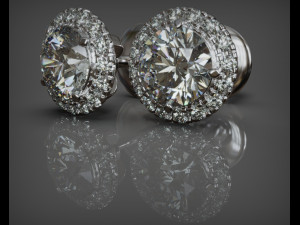 transformer earring jewel with diamonds 5 mm 3D Model