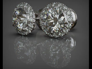 transformator oorbel juweel met diamanten 5 mm 3D Model