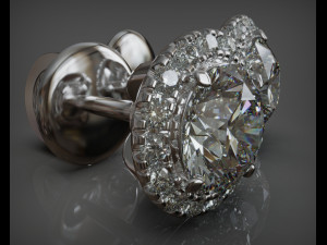 transformer earring jewel with diamonds 5 mm Modelo 3D