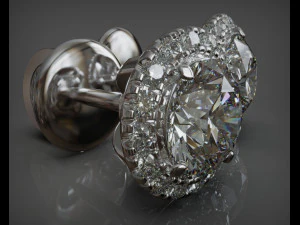 transformer earring jewel with diamonds 5 mm 3D Model