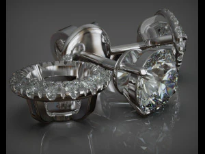 transformer earring jewel with diamonds 5 mm 3D Model