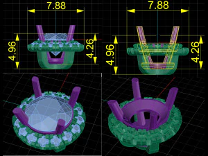 transformer earring jewel with diamonds 5 mm 3D Model