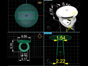 transformer earring jewel with diamonds 5 mm 3D Model