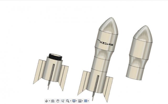 flaconspacex printable rocket design 3D 프린트 모델 .c4d .max .obj .3ds .fbx .stl .blend