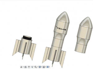 Dise&ntilde;o de cohete imprimible flaconspacex. Modelo de impresión 3D