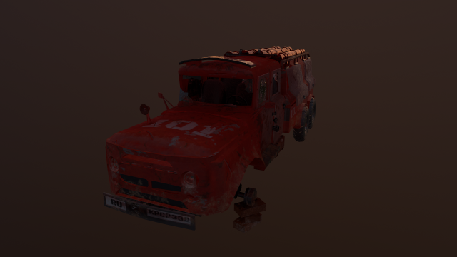 the ministry of emergency situations an abandoned fire truck Modèle 3D .c4d .max .obj .3ds .fbx .stl .blend 