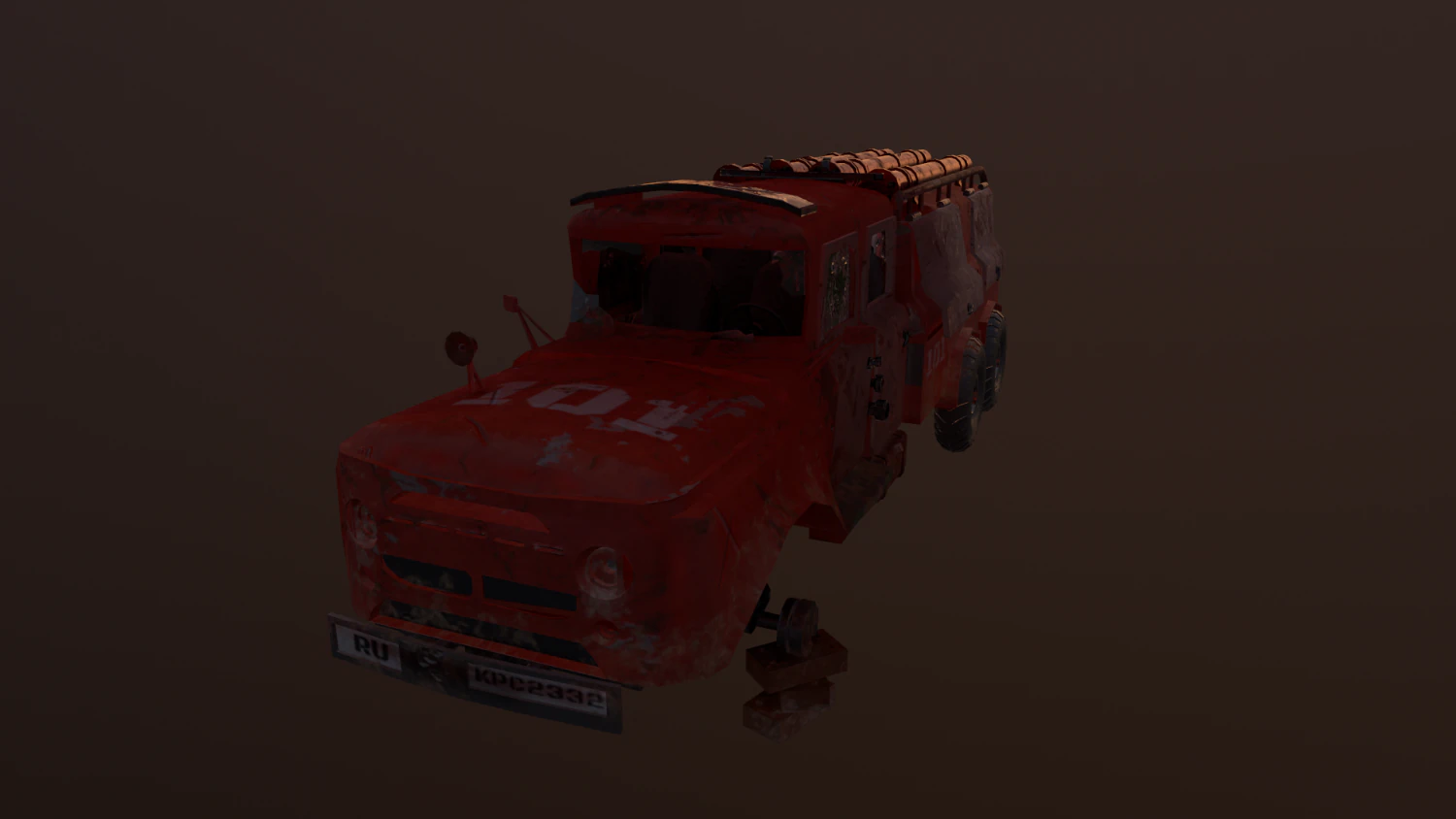 the ministry of emergency situations an abandoned fire truck 3D Model .c4d .max .obj .3ds .fbx .stl .blend 