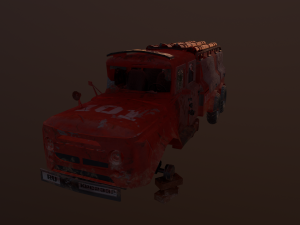 the ministry of emergency situations an abandoned fire truck 3D Model