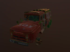 the ministry of emergency situations an abandoned fire truck 3D Model