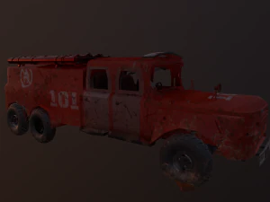 the ministry of emergency situations an abandoned fire truck 3D Model