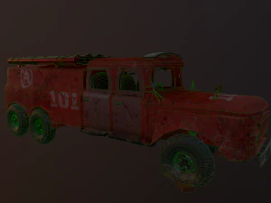 the ministry of emergency situations an abandoned fire truck 3D Model