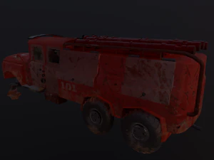 the ministry of emergency situations an abandoned fire truck 3D Model