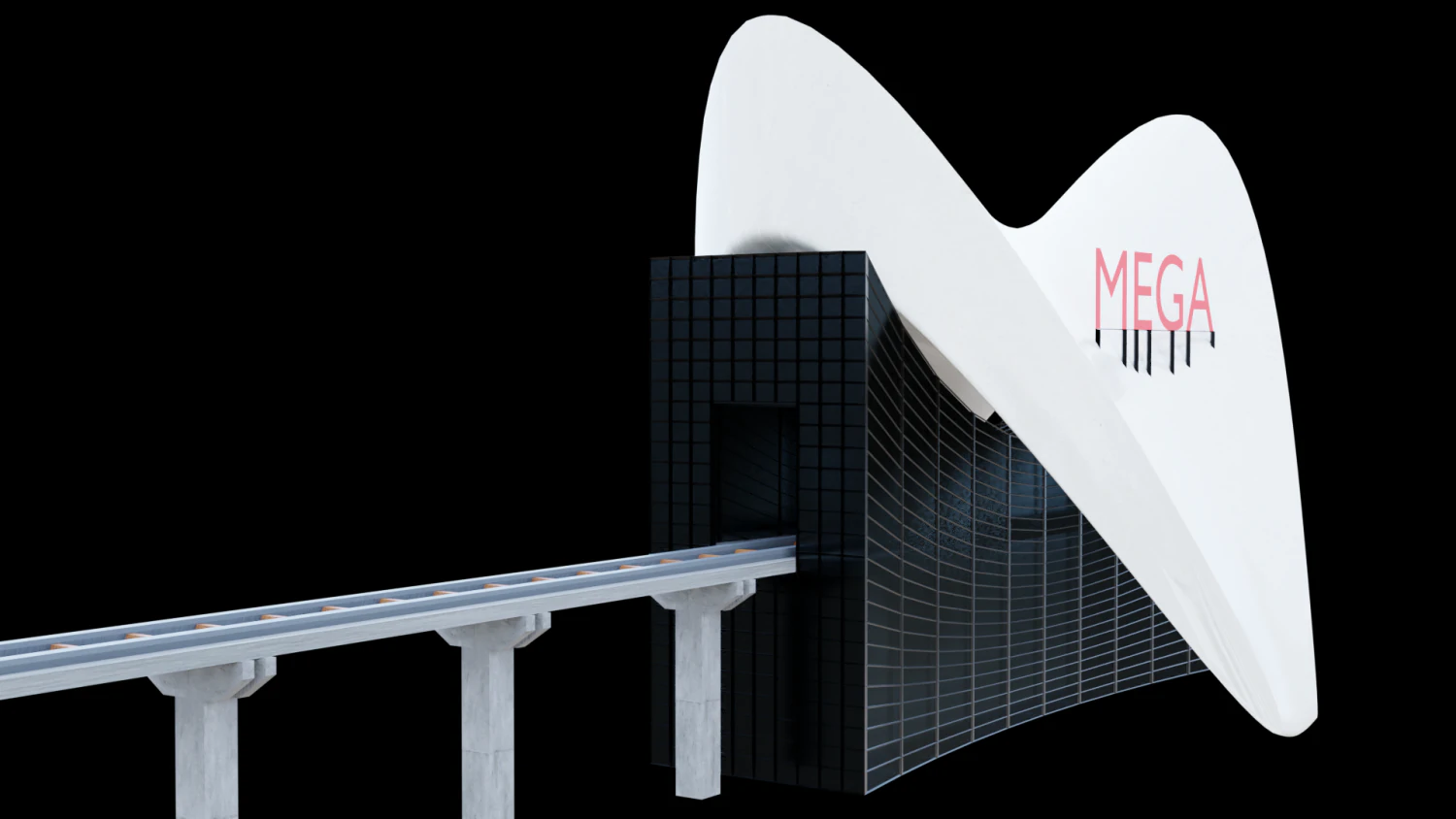 mega metro station 3D Model .c4d .max .obj .3ds .fbx .stl .blend 