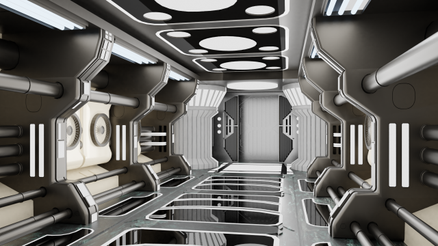 sci fi corridor 3D Model .c4d .max .obj .3ds .fbx .stl .blend 