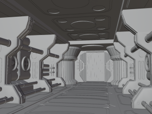sci fi corridor 3D Model