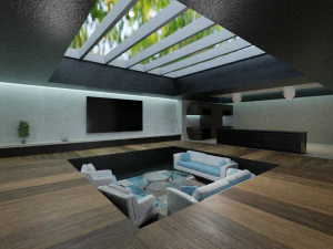desain interior ruang duduk Model 3D