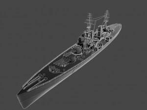 एचएमएस प्रिंस ऑफ वेल्स युद्धपोत 3D मॉडल