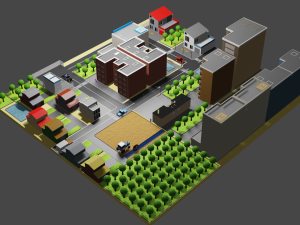 mini city low poly 3D Модель