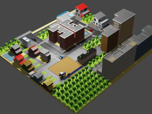 mini city low poly 3D Model
