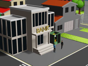 mini city low poly 3D Model