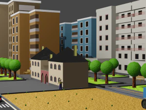 mini city low poly 3D Model