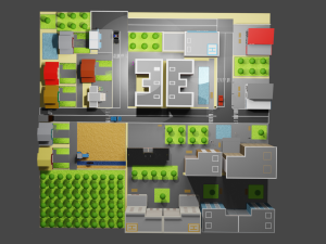 mini city low poly 3D Модель