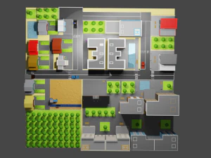 mini city low poly 3D Model