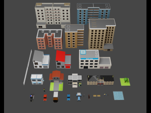 mini city low poly 3D Модель