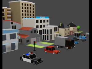 mini city low poly 3D Model